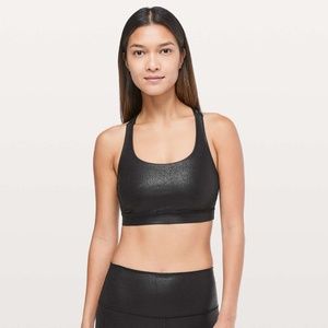 Lululemon Energy Bra - Luminosity Foil Print Black